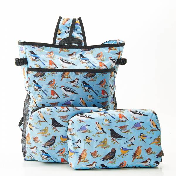 J06 Blue Wild Birds Insulated Backpack