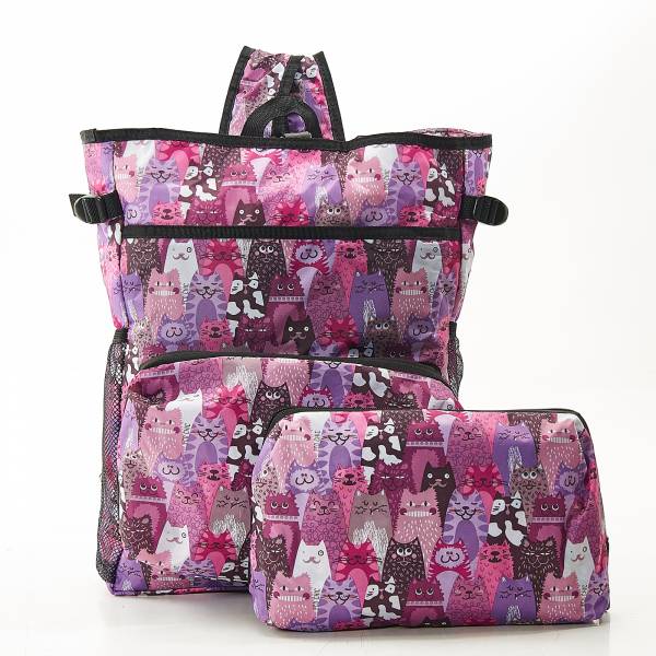 J07 Purple Stacking Cats Cool Backpack