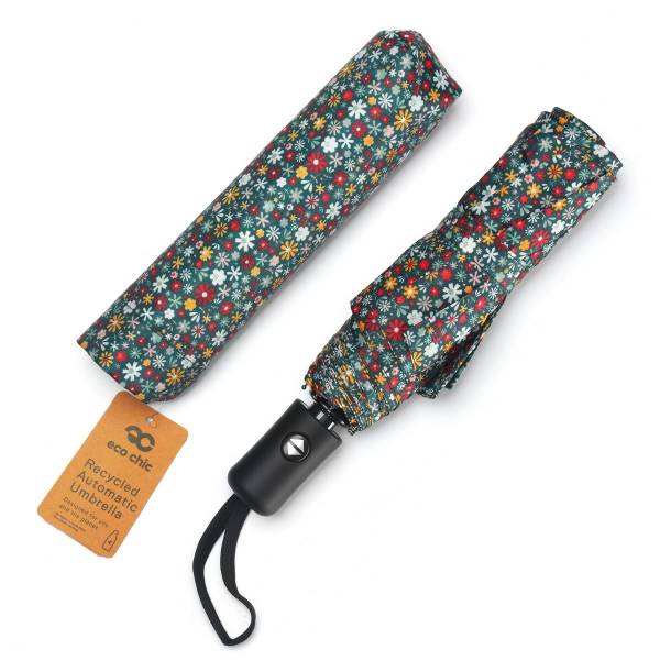 KA04 Black Ditsy Automatic Umbrella