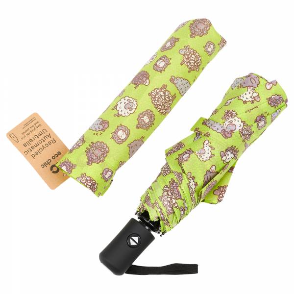 KA44 Green Cute Sheep Automatic Umbrella