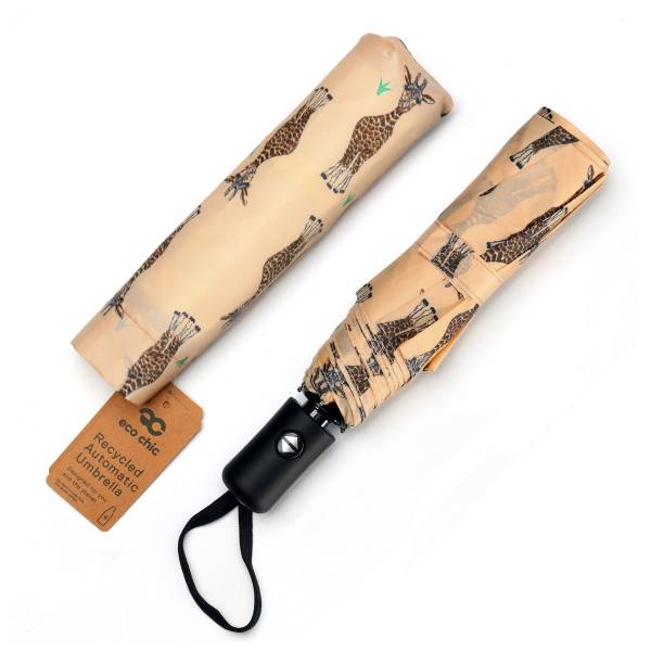 KA52 Beige Giraffes Automatic Umbrella