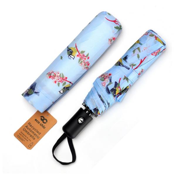 KA58 Lilac Blue Tits Automatic Umbrella