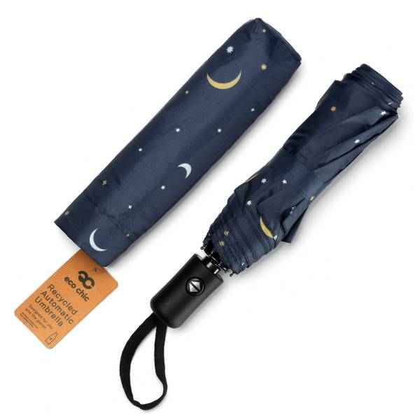 KA79 Navy Stars and Moons Automatic Umbrella