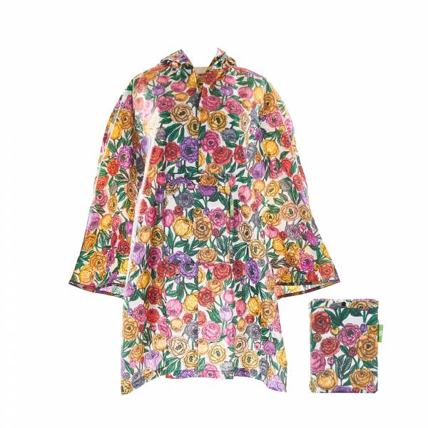 L04 Beige Peonies Poncho x2