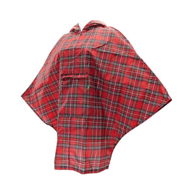 L09 Red Tartan Poncho x2