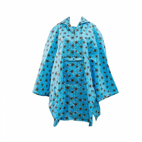 L16 Blue Bumble Bee Foldable Poncho