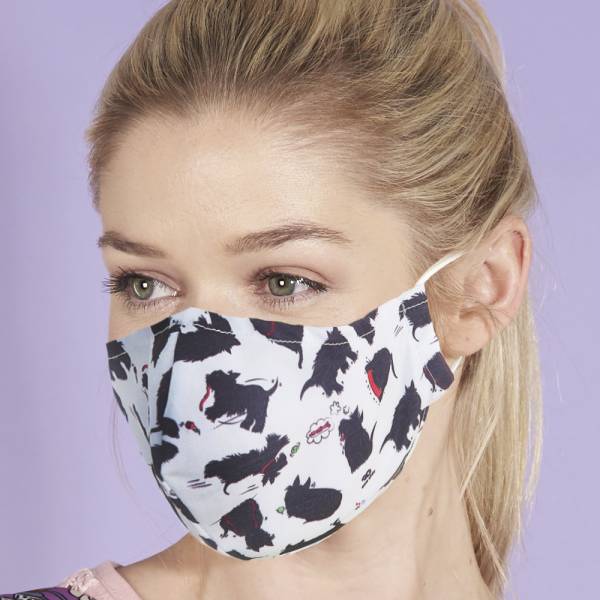 M07 White Scatty Scotty Face Cover