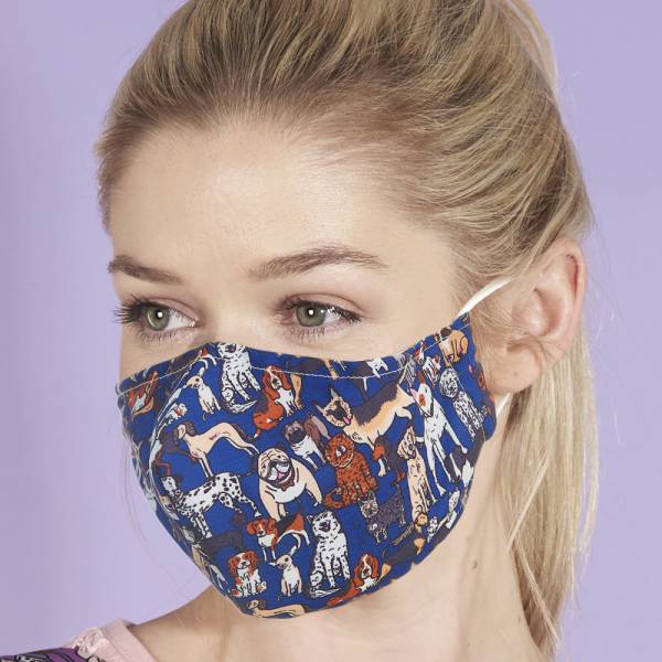 M11 Teal Dogs Face Cover