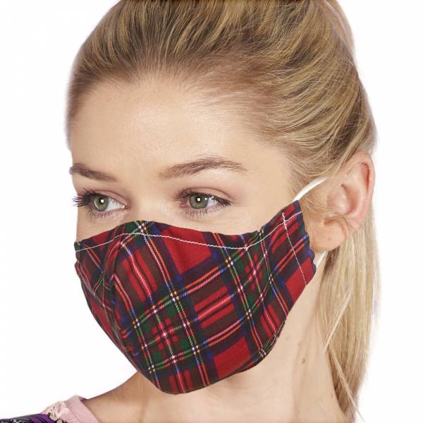 M17 Red Tartan Face Cover