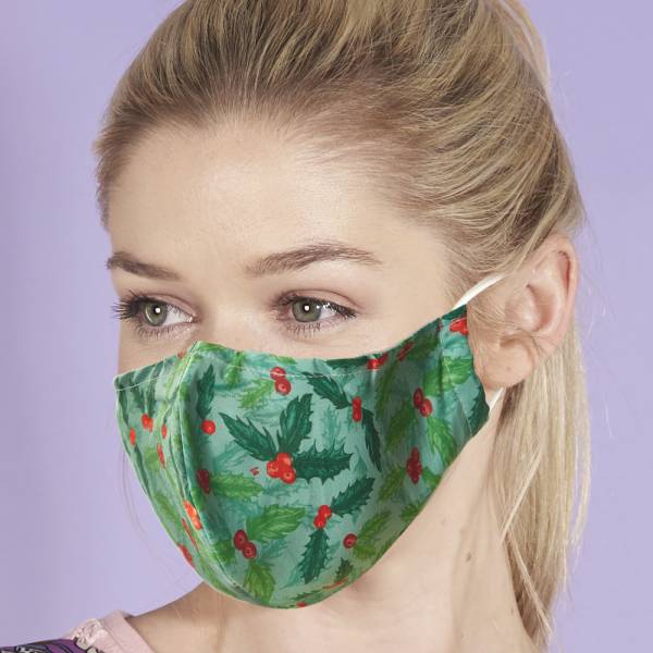 M19 Green Holly And Berry Face Cover