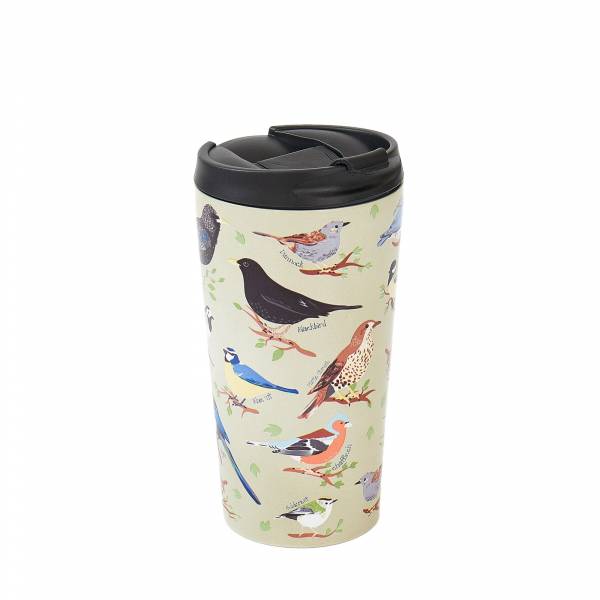 N02 Green Wild Birds Thermal Coffee Cup