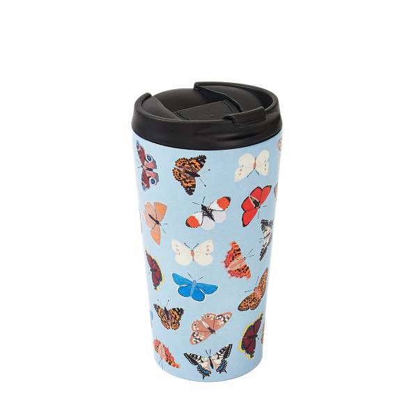 N04 Blue Wild Butterflies Thermal Coffee Cup