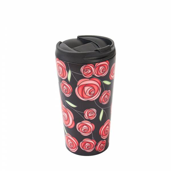 N07 Black Mackintosh Rose Thermal Coffee Cup