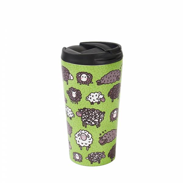 N08 Green Cute Sheep Thermal Coffee Cup