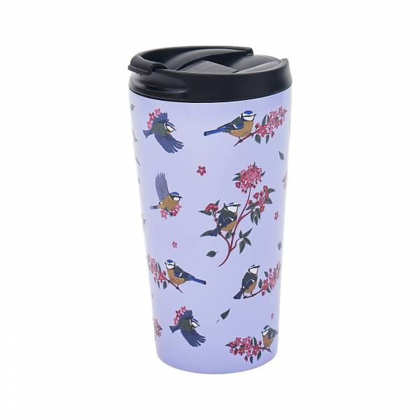 N33 Lilac Blue Tits Thermal Coffee Cup