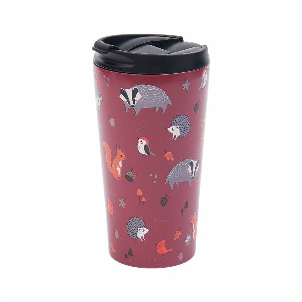 N35 Burgundy Woodland Thermal Cup