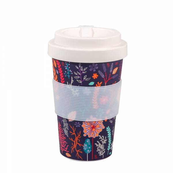 NR82 Purple Lush Floral Recycled Travel Cup