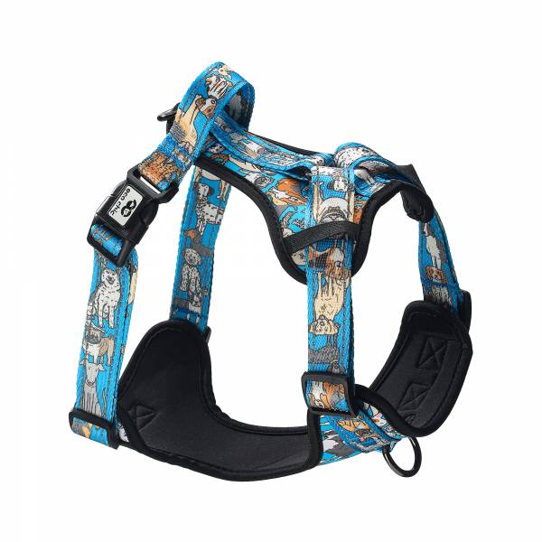 PH03 Blue Dogs Dog Harness Medium 44-56cm, 17.32-22.05in