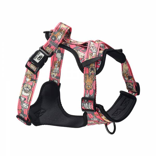 PH05 Pink Dogs Dog Harness Medium 44-56cm, 17.32-22.05in