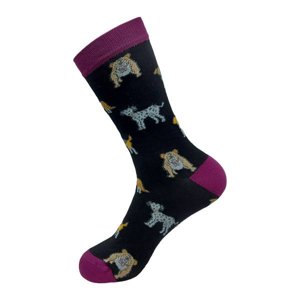 SK08 Black Dog Bamboo Sock 4-8