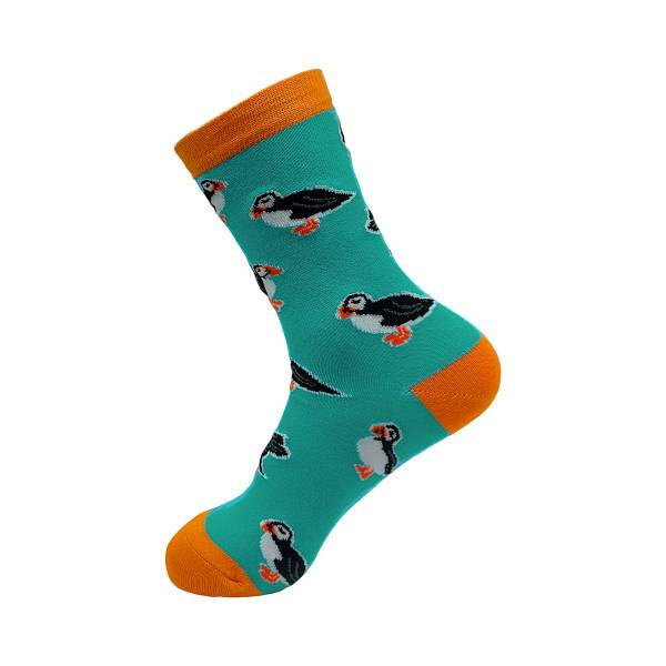 SK10 Blue Puffin Bamboo Sock 4-8