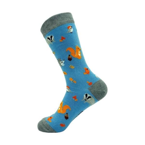 SK17 Blue Woodland Bamboo Sock 4-8