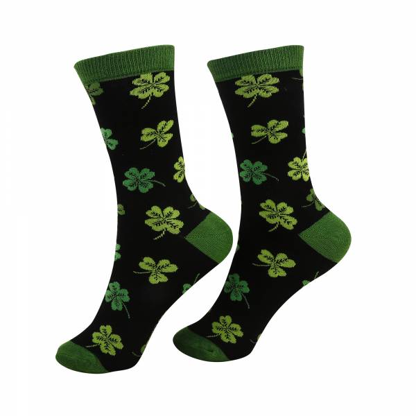 SK95 Black Shamrock Bamboo Sock 4-8