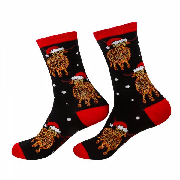 SKB02 Highland Cow Christmas Sock