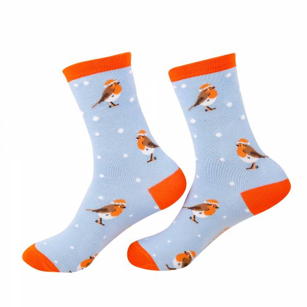 SKB04 Robin Christmas Sock