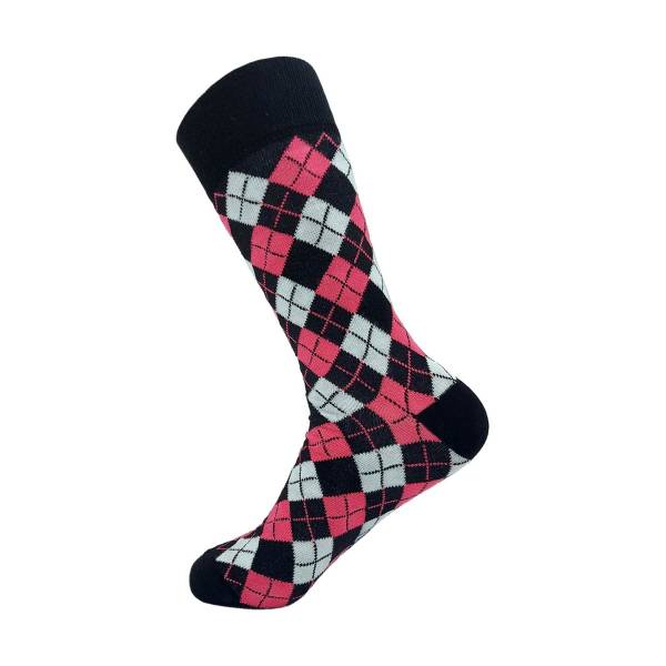 SKL01 Black Argyle Bamboo Sock 6-11