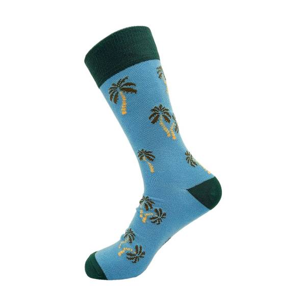 SKL06 Blue Palm Tree Bamboo Sock 6-11