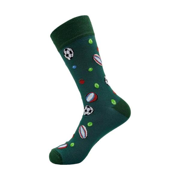 SKL09 Green Sports Balls Bamboo Sock 6-11