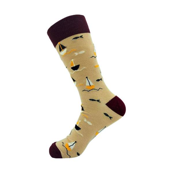 SKL10 Beige Yachts Bamboo Sock 6-11