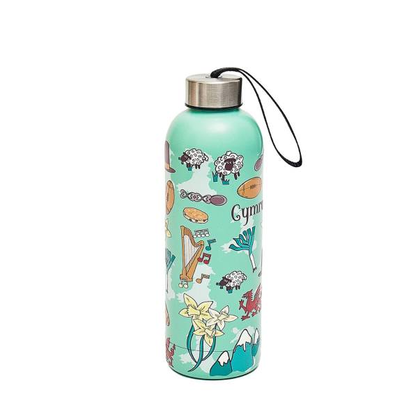 T65 Blue Wales Montage Thermal Bottle