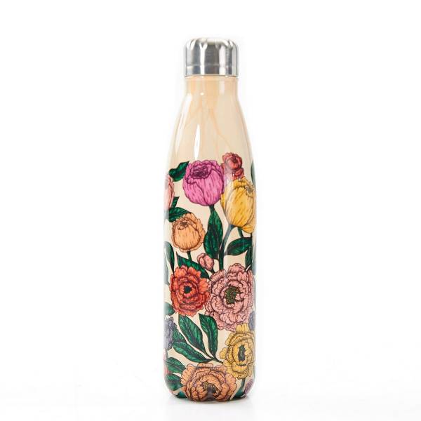 T13 Beige Peonies Thermal Bottle